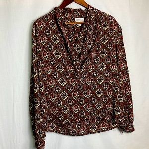Groovy Vintage Colorful Printed Blouse
